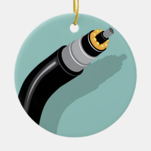 Fiber optic cable ceramic ornament