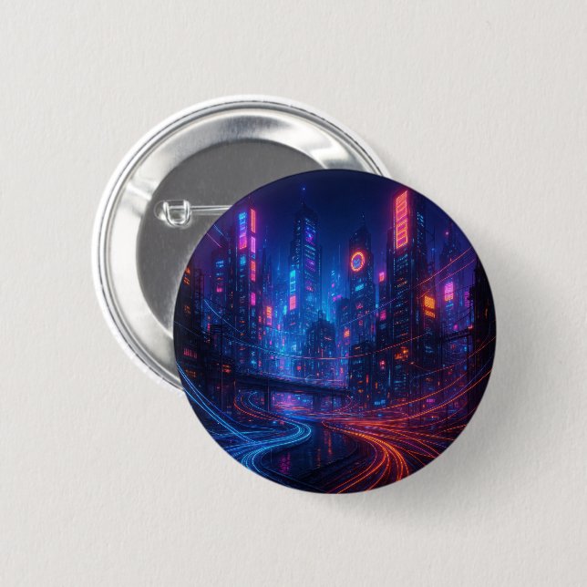 Fiber Optic Cityscape Button (Front & Back)