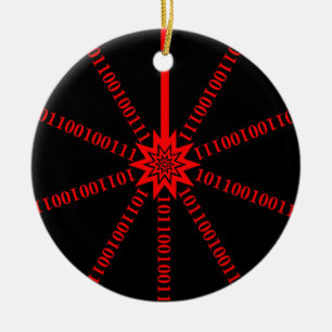 Fiber Optic Data Burst Ceramic Ornament