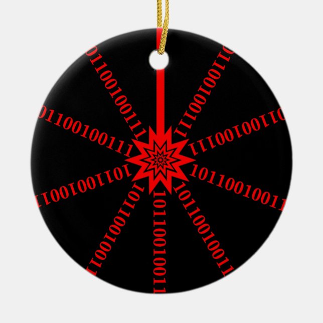Fiber Optic Data Burst Ceramic Ornament (Front)