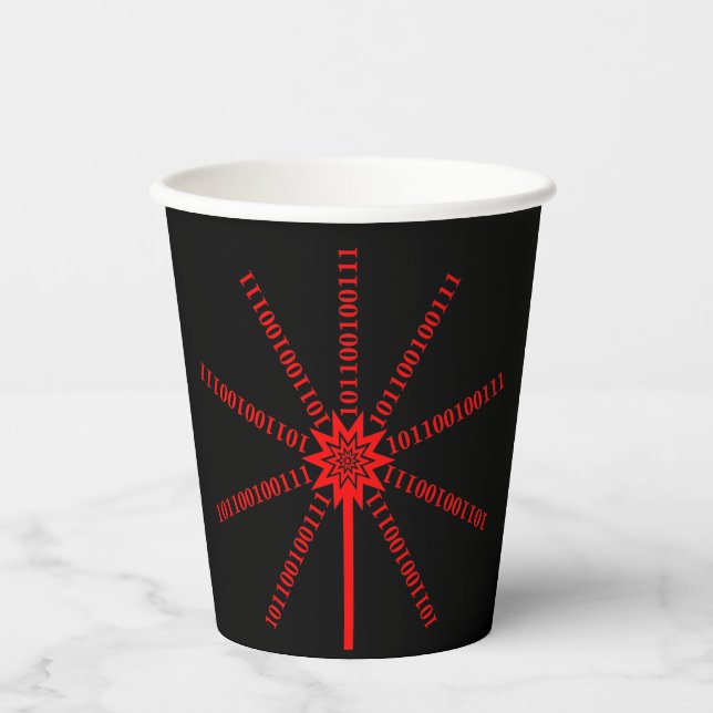 Fiber Optic Data Burst Paper Cups (Front)
