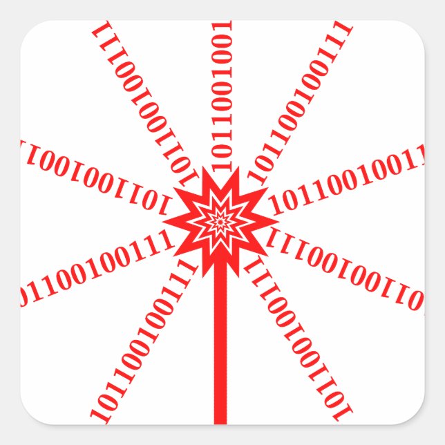 Fiber Optic Data Burst Square Sticker (Front)