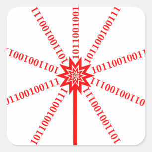 Fiber Optic Data Burst Square Sticker