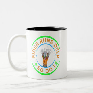 Fiber Runs Deep, So Do I Two-Tone Coffee Mug