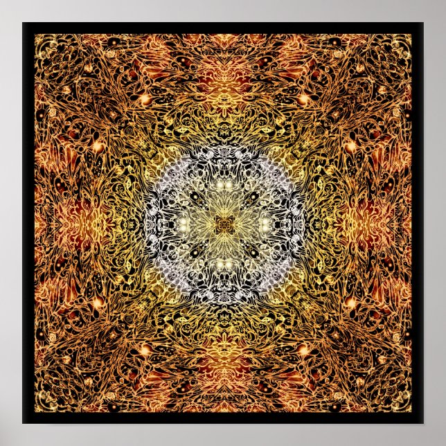Fibers of Light Mandala Poster (Front)