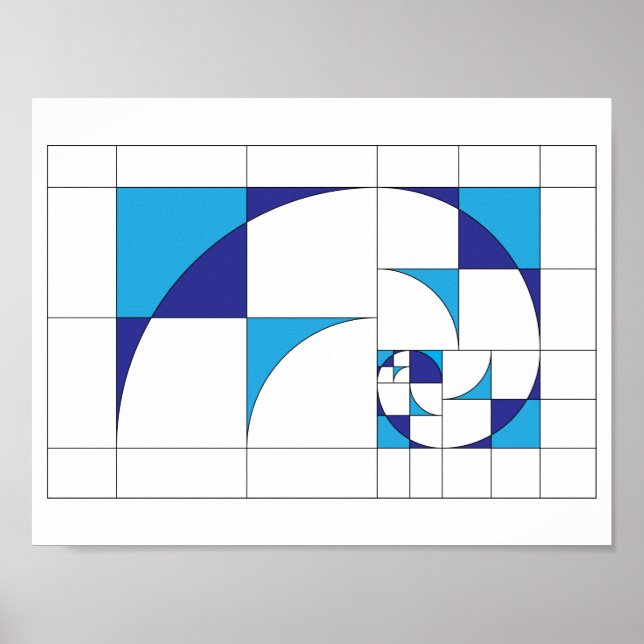 Fibonacci abstract geometric canvas art poster (Front)