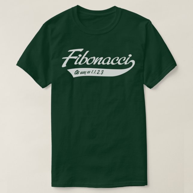 Fibonacci As easy as 1 T-Shirt (Design Front)