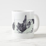 Fibonacci Corvid Left-Handed Jumbo Mug<br><div class="desc">I designed it this way so I can look at the crow while I drink my coffee,  and you can know my nation. If you're right-handed but want to enlighten others with the golden ratio while you sip,  buy the other mug.</div>