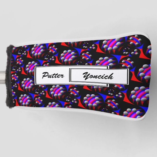 Fibonacci 'Fish Black' by Kenneth Yoncich Golf Head Cover (Front)