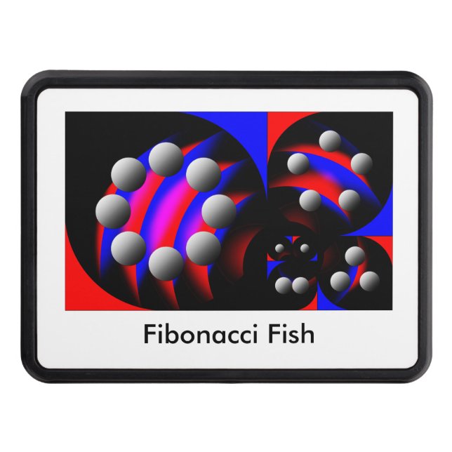 Fibonacci 'Fish Black' by Kenneth Yoncich Hitch Cover (Front)
