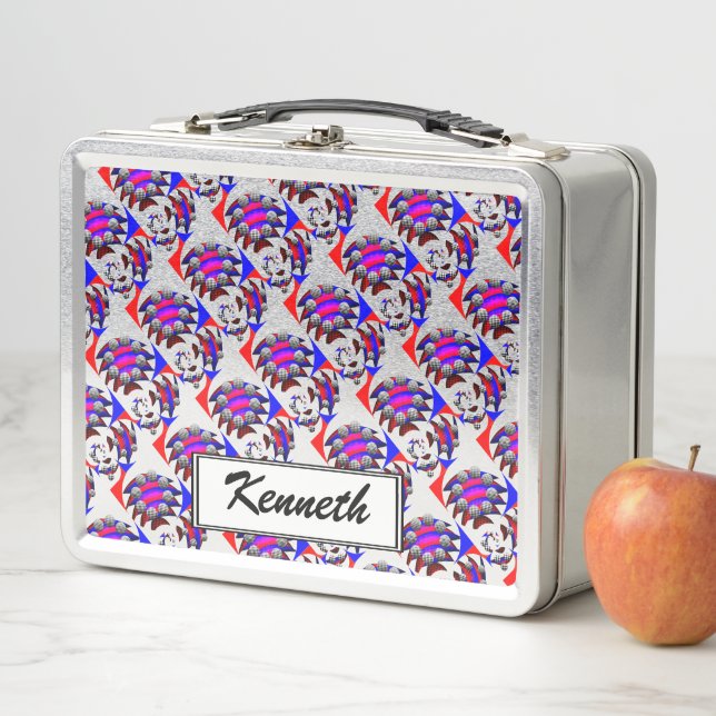 Fibonacci 'Fish Checker' by Kenneth Yoncich Metal Lunch Box (In Situ)