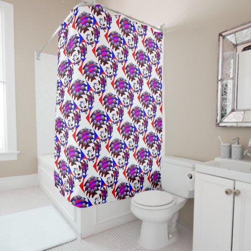 Fibonacci Fish Checker by Kenneth Yoncich Shower Curtain