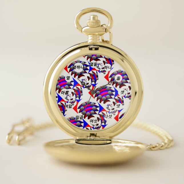 Fibonacci 'Fish Checker'(Korean Face)by K Yoncich Pocket Watch (Inside)