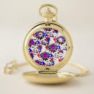 Fibonacci 'Fish Checker'(Mayan Face)by K Yoncich Pocket Watch