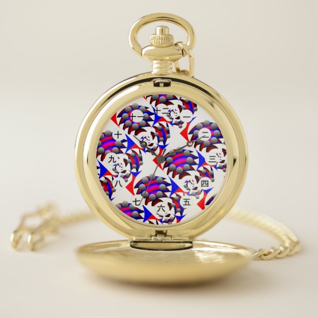 Fibonacci 'Fish' (CHN / JP Face)by Kenneth Yoncich Pocket Watch (Inside)