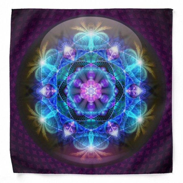 Fibonacci Flower Mandala Bandana (Front)