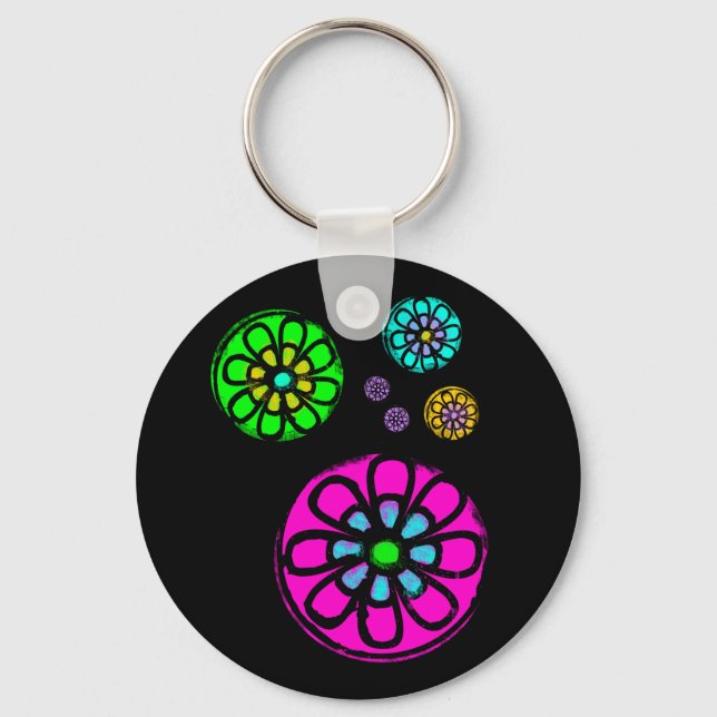 Fibonacci Flower Power Keychain (Front)