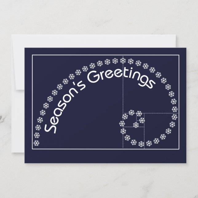 Fibonacci, Golden Ratio Season's Greetings Holiday Card (Front)