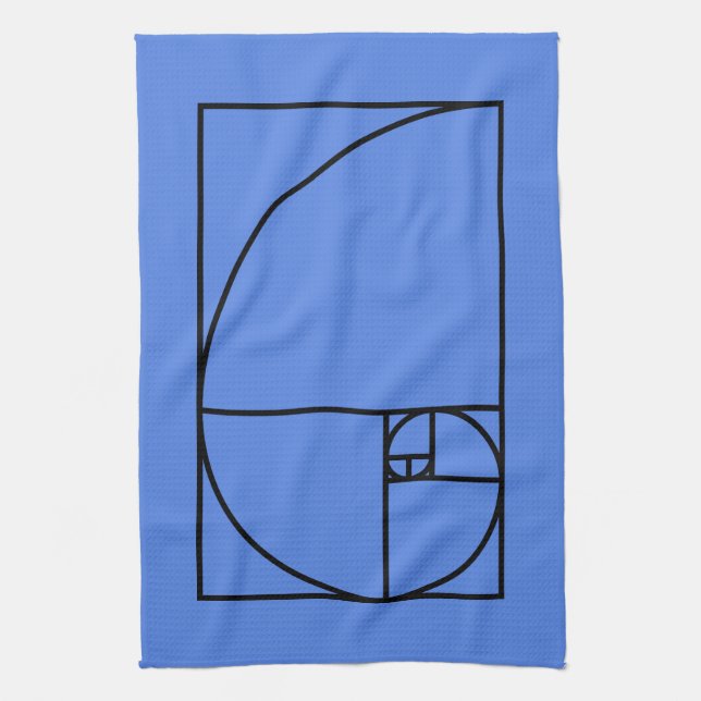Fibonacci golden ratio - unique mathematical art kitchen towel (Vertical)