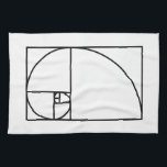 Fibonacci golden ratio - unique mathematical art kitchen towel<br><div class="desc">This elegant,  modern design features Fibonacci's golden ratio. Use this contemporary,  artistic line drawing to impress your friends,  whether they be mathematicians or graphic designers!</div>
