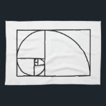 Fibonacci golden ratio - unique mathematical art kitchen towel<br><div class="desc">This elegant,  modern design features Fibonacci's golden ratio. Use this contemporary,  artistic line drawing to impress your friends,  whether they be mathematicians or graphic designers!</div>