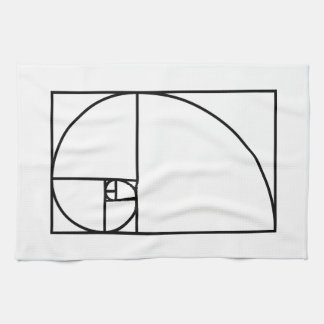 Fibonacci golden ratio - unique mathematical art kitchen towel