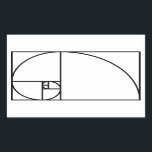 Fibonacci golden ratio - unique mathematical art rectangular sticker<br><div class="desc">This elegant,  modern design features Fibonacci's golden ratio. Use this contemporary,  artistic line drawing to impress your friends,  whether they be mathematicians or graphic designers!</div>