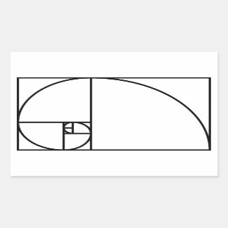Fibonacci golden ratio - unique mathematical art rectangular sticker