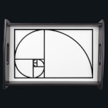 Fibonacci golden ratio - unique mathematical art serving tray<br><div class="desc">This elegant,  modern design features Fibonacci's golden ratio. Use this contemporary,  artistic line drawing to impress your friends,  whether they be mathematicians or graphic designers!</div>
