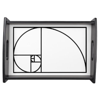 Fibonacci golden ratio - unique mathematical art serving tray