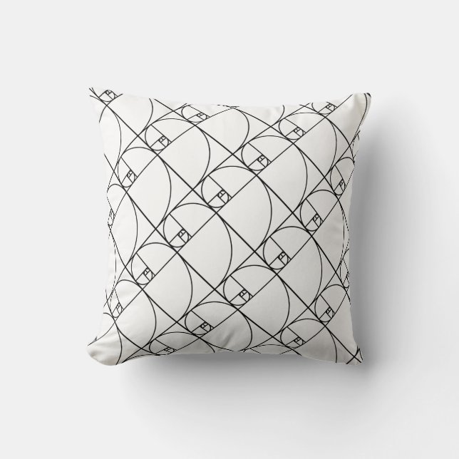 Fibonacci golden ratio - unique mathematical art throw pillow (Front)