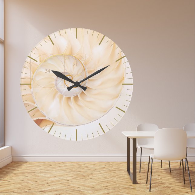 Fibonacci Golden Ration Sacred Geometry Art Large Clock (Creator Uploaded)