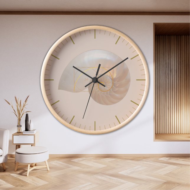 Fibonacci Golden Ration Sacred Geometry Art Large  Clock (Creator Uploaded)