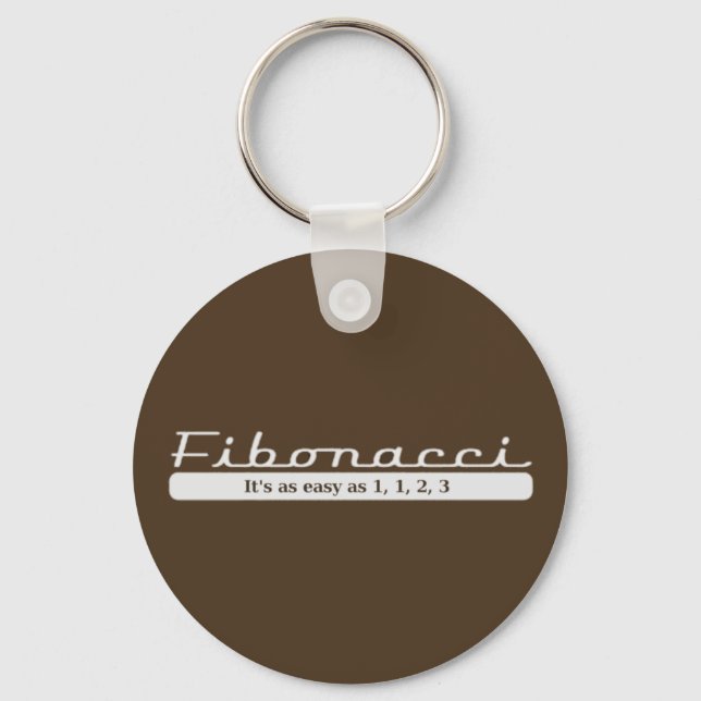fibonacci... It's as easy as 1, 1, 2, 3 Keychain (Front)