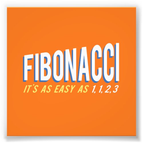 Fibonacci Its as Easy as 1 1 2 3 Photo Print