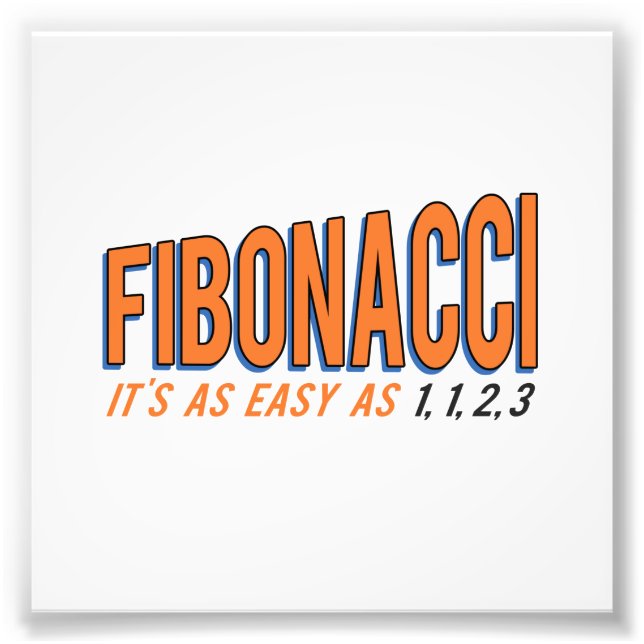 Fibonacci It's as Easy as 1, 1, 2, 3 Photo Print (Front)