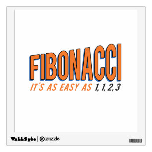 Fibonacci It's as Easy as 1, 1, 2, 3 Wall Sticker