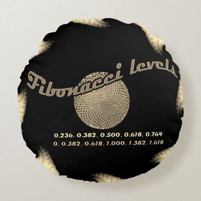 Fibonacci numbers for trader round pillow (Front)