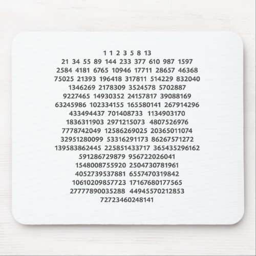 Fibonacci Numbers in Chakra Colors Mouse Pad