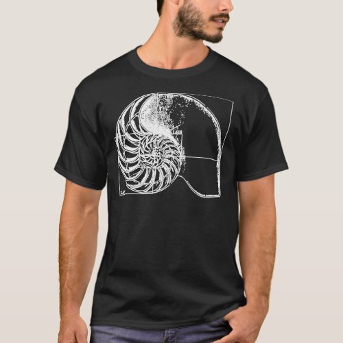 Fibonacci On A Nautilus Shell T_Shirt