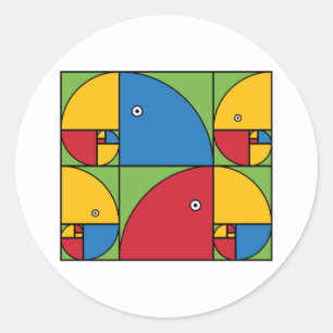 Fibonacci Parrots Classic Round Sticker