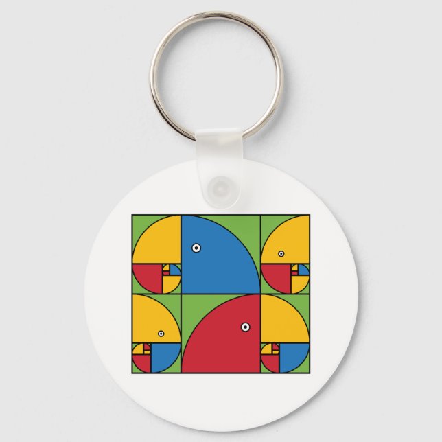 Fibonacci Parrots Keychain (Front)