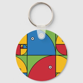 Fibonacci Parrots Keychain by Iantos_Place at Zazzle