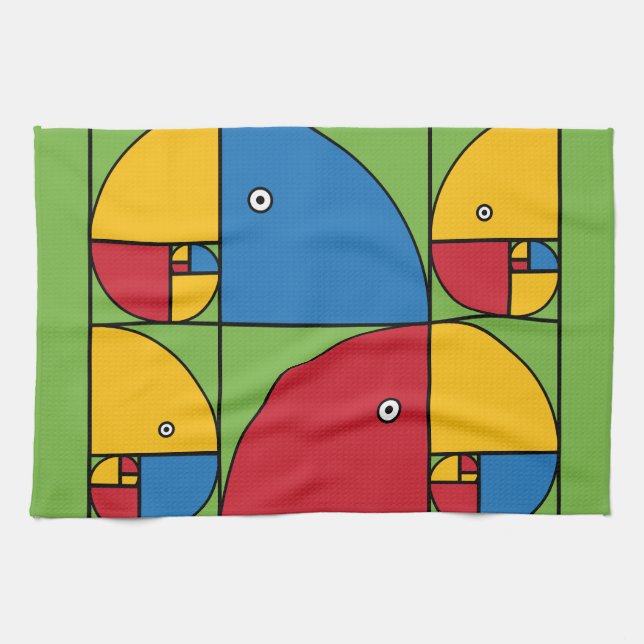 Fibonacci Parrots Towel (Horizontal)