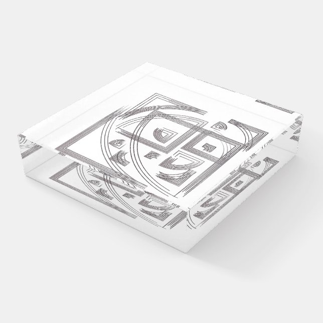 Fibonacci puzzle paperweight (Angled)