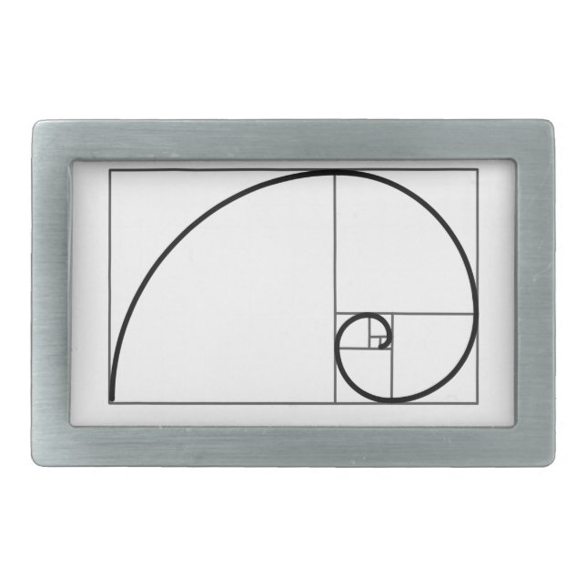 Fibonacci Ratio Rectangular Belt Buckle (Front)
