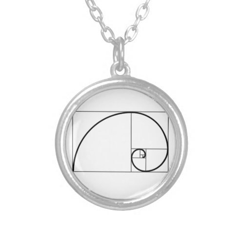Fibonacci Ratio Silver Plated Necklace