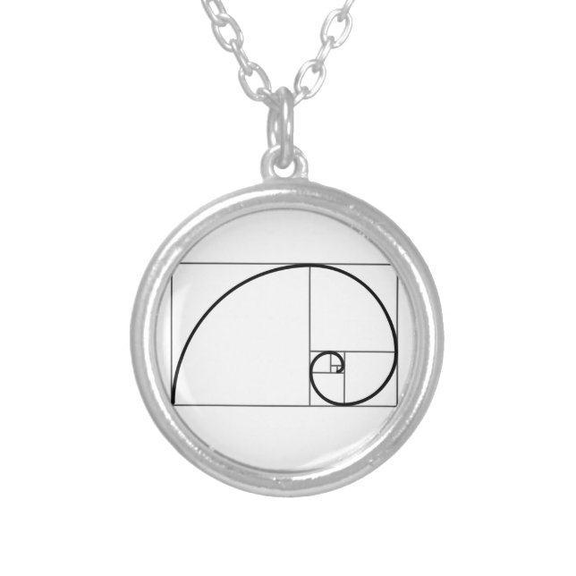 Fibonacci Ratio Silver Plated Necklace (Front)