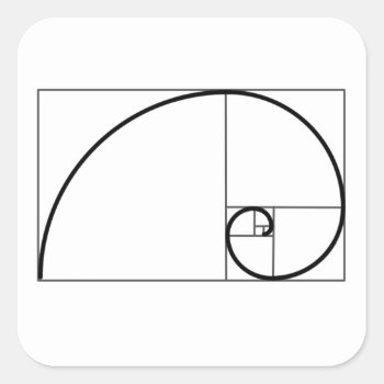 Fibonacci Ratio Square Sticker by AngelsMadeSimple at Zazzle