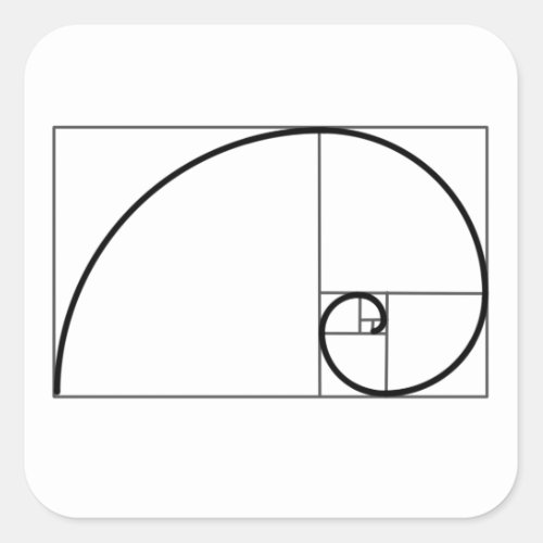 Fibonacci Ratio Square Sticker